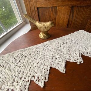 Vintage Crochet Handmade Cream Lace Pillowcase Dress Trim EUC